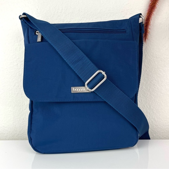 Baggallini Navy Nylon Practical Adjustable Crossbody Town Bagg - Picture 2 of 14